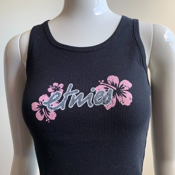 Etnies girls skate cotton ribbed tank top pink logo - Picture 3 of 4